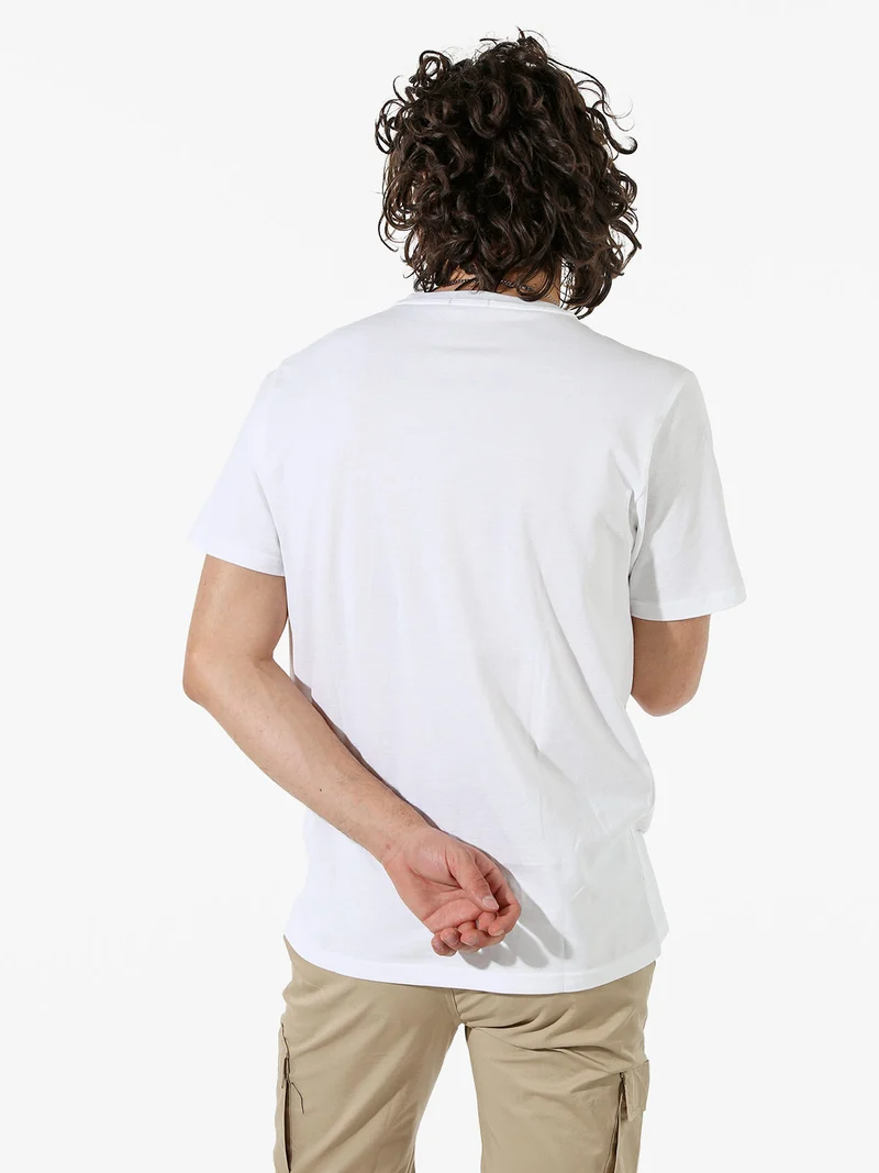 T-shirt da uomo girocollo in cotone - bianco
