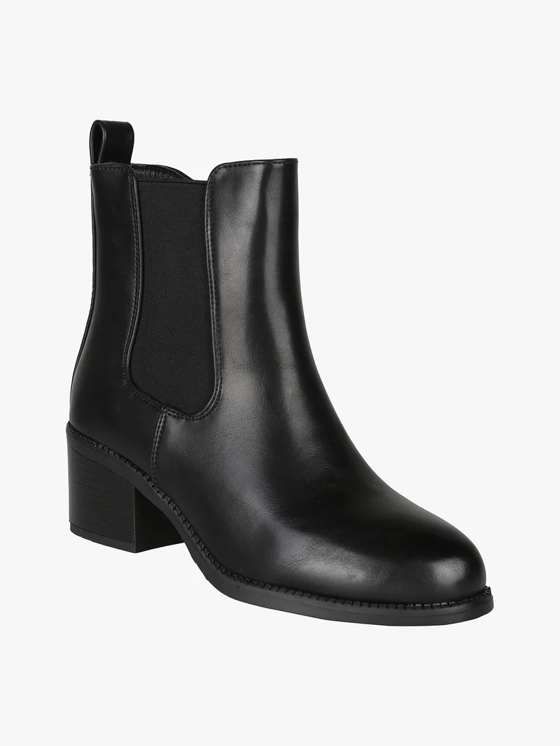 Stivaletti donna chelsea con tacco - nero