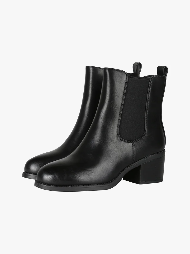 Stivaletti donna chelsea con tacco - nero