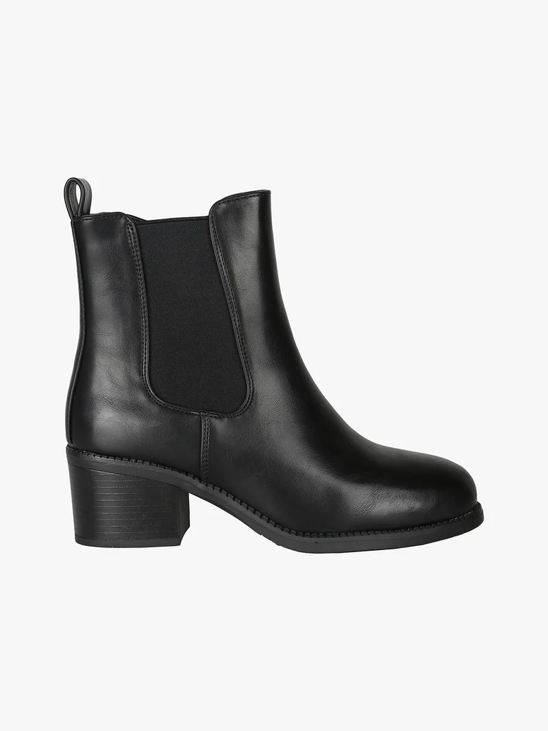 Stivaletti donna chelsea con tacco - nero