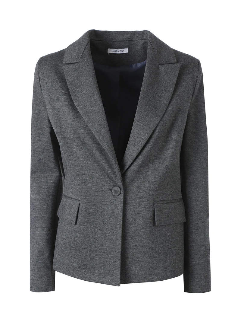 Completo elegante da donna con blazer e pantaloni con finale a zampa - grigio