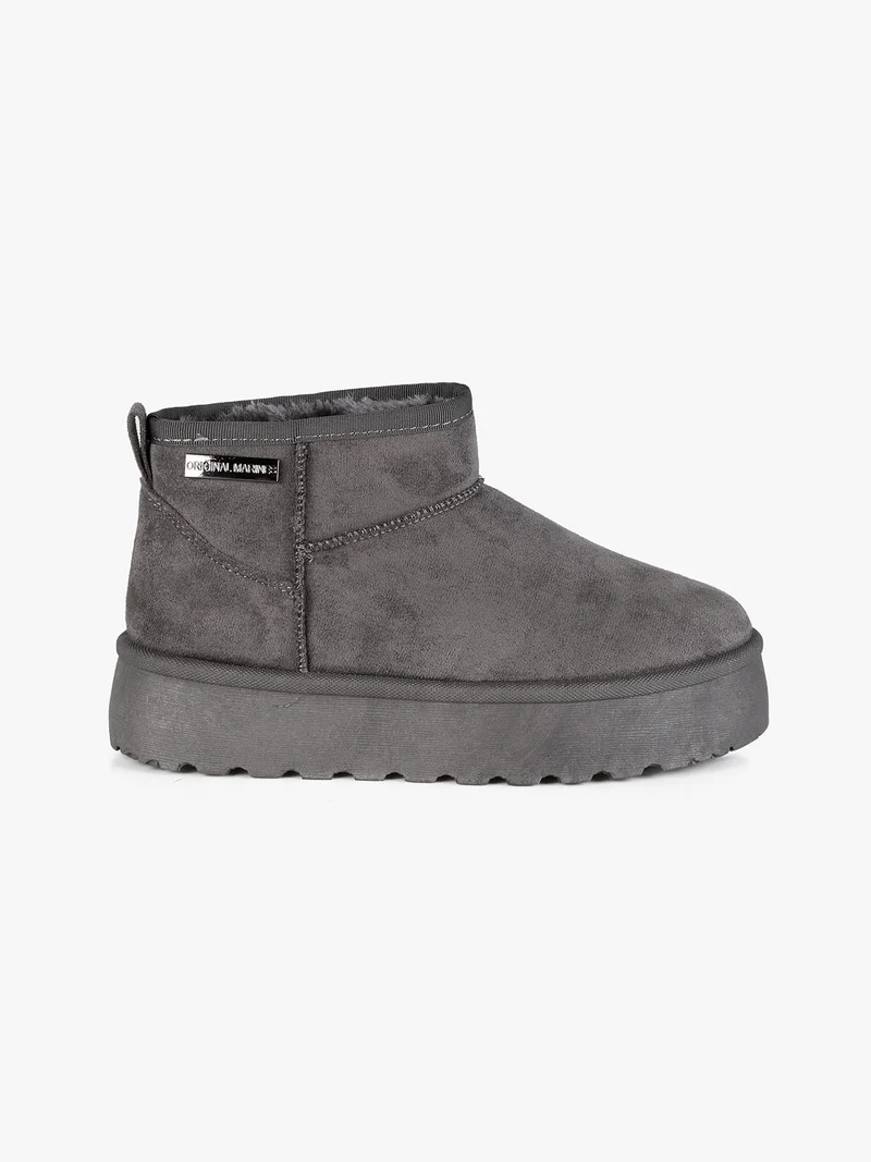 Stivaletti donna con interno in ecopelo e platform - grigio