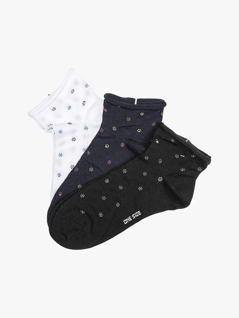 Confezione da 3 paia di calze corte da donna in cotone - grigio scuro