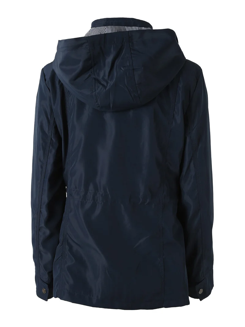 Giacca a vento da donna con cappuccio - blu scuro