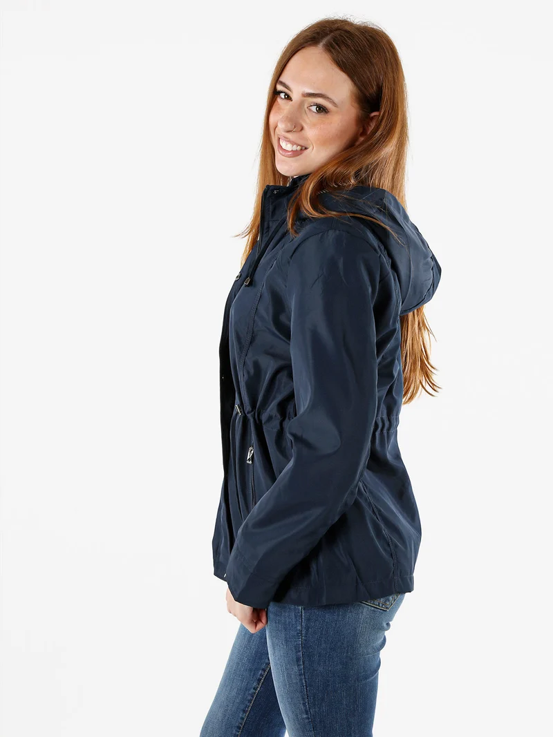 Giacca a vento da donna con cappuccio - blu scuro