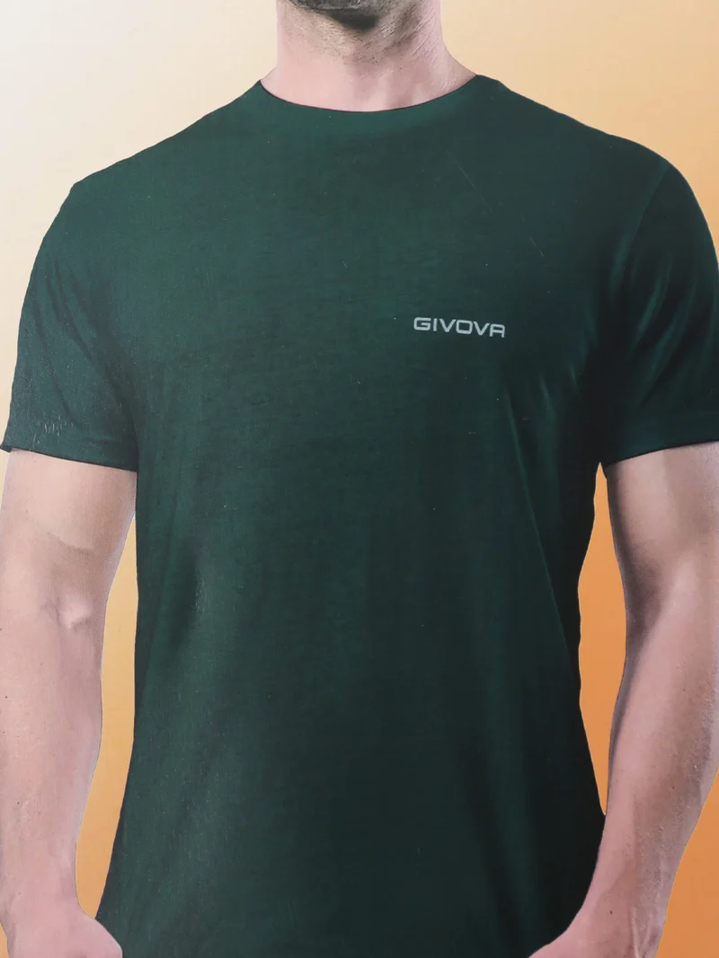 T-shirt intima da uomo girocollo in cotone - verde
