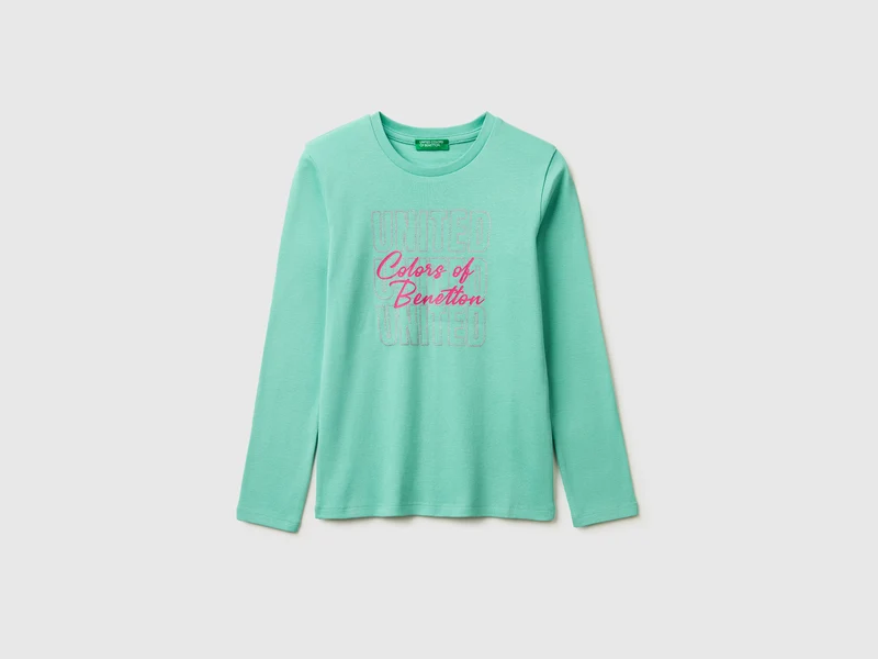 T-Shirt aus Bio-Baumwolle mit Glitzerlogo