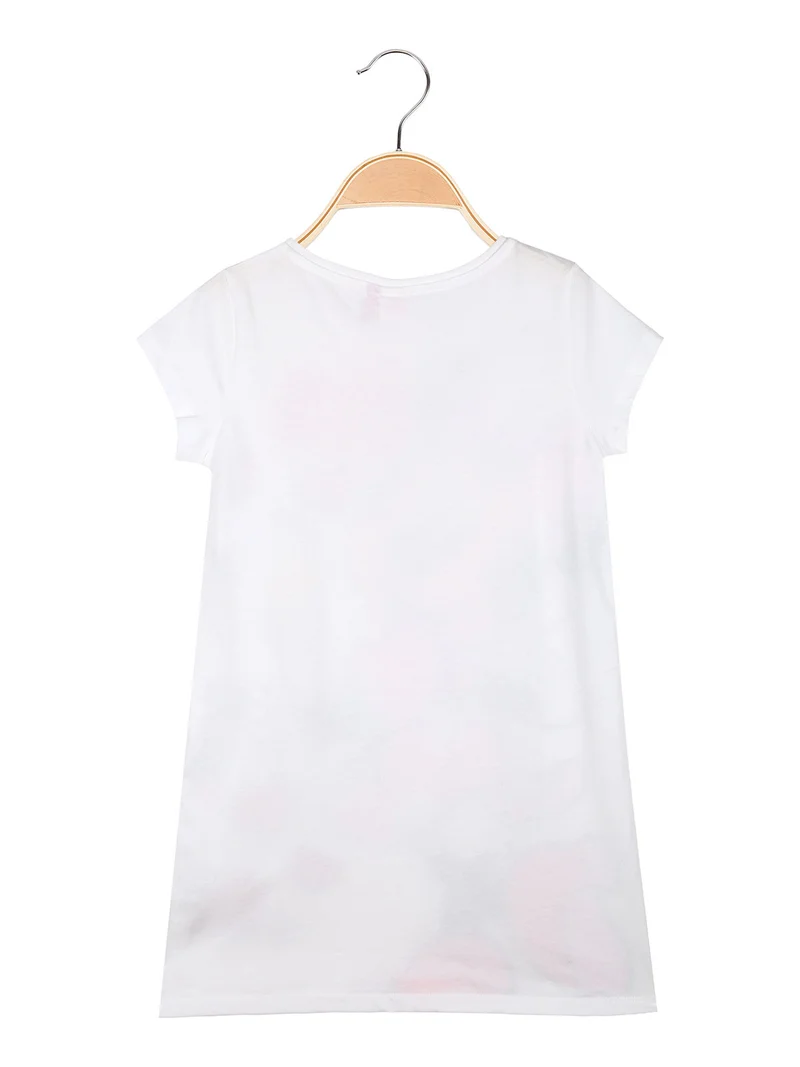 Minnie Mouse maxi t-shirt da bambina in cotone con stampa personaggio - rosa