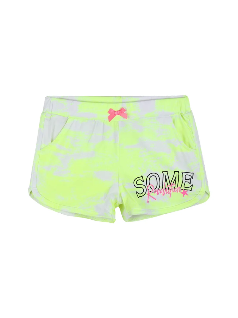 Completo corto 2 pezzi da bambina con scritta e strass - mela