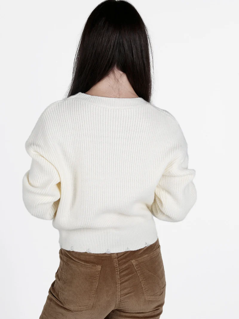 Maglione donna con stella - bianco
