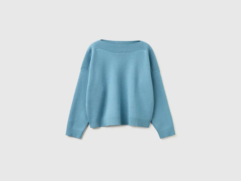 Kastenförmiger Jacquard-Pullover