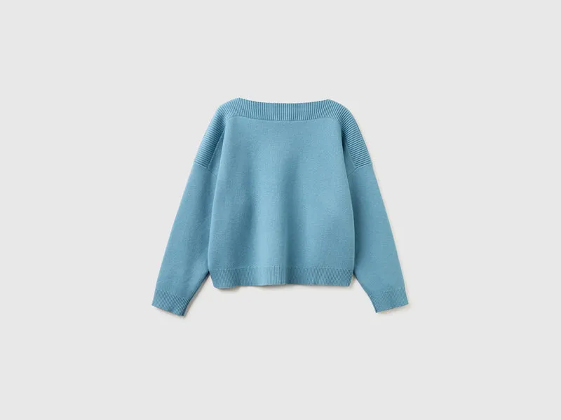 Kastenförmiger Jacquard-Pullover
