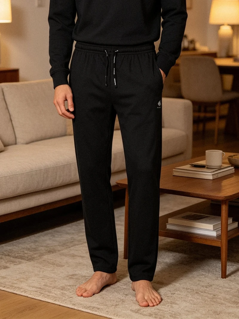Pantaloni sportivi da uomo in cotone - nero