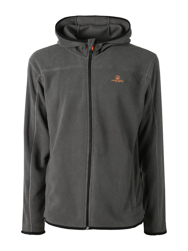 Felpa uomo con cappuccio e zip in micropile - antracite