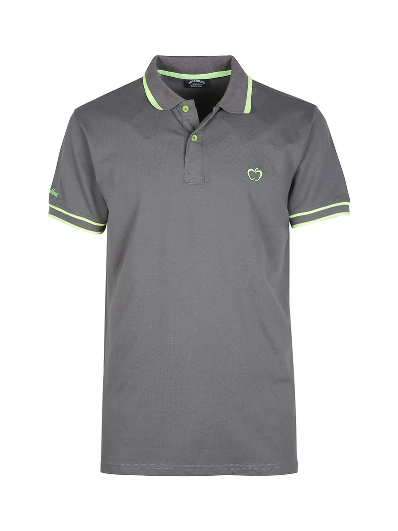 Polo uomo manica corta con scritta - grigio
