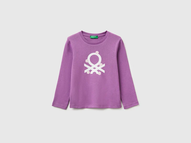 T-Shirt aus Bio-Baumwolle mit Glitzerlogo