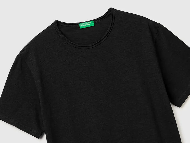 T-Shirt aus geflammter Baumwolle