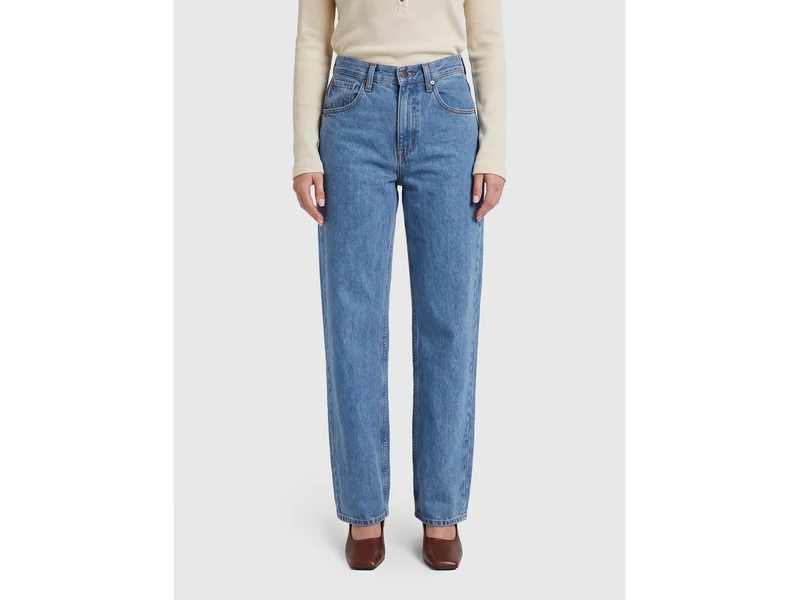 Jeans mit weiter Passform und heller Waschung