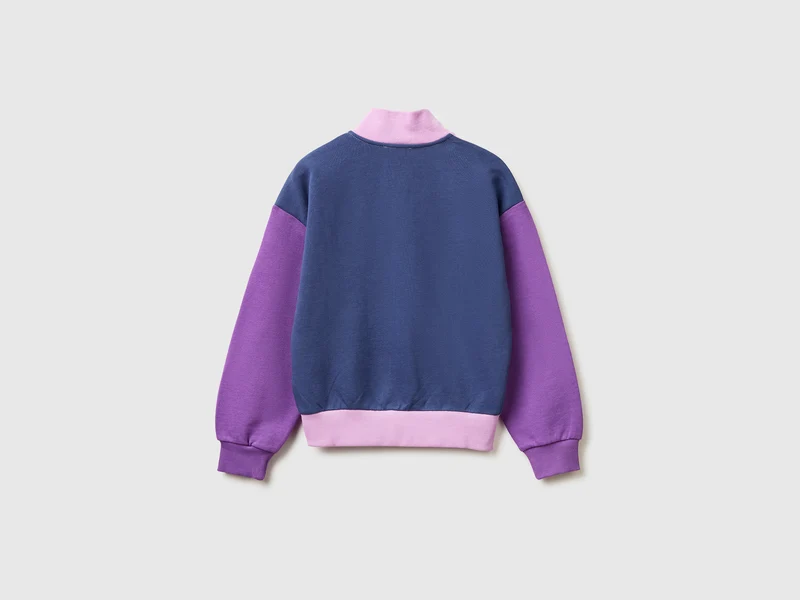 Sweatshirt mit Reißverschluss und Aufdruck