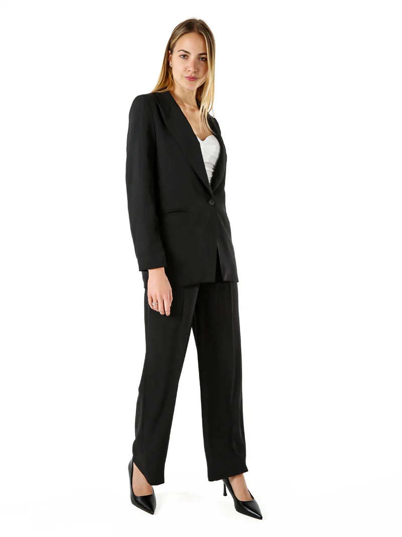 Completo elegante da donna con giacca e pantaloni - nero