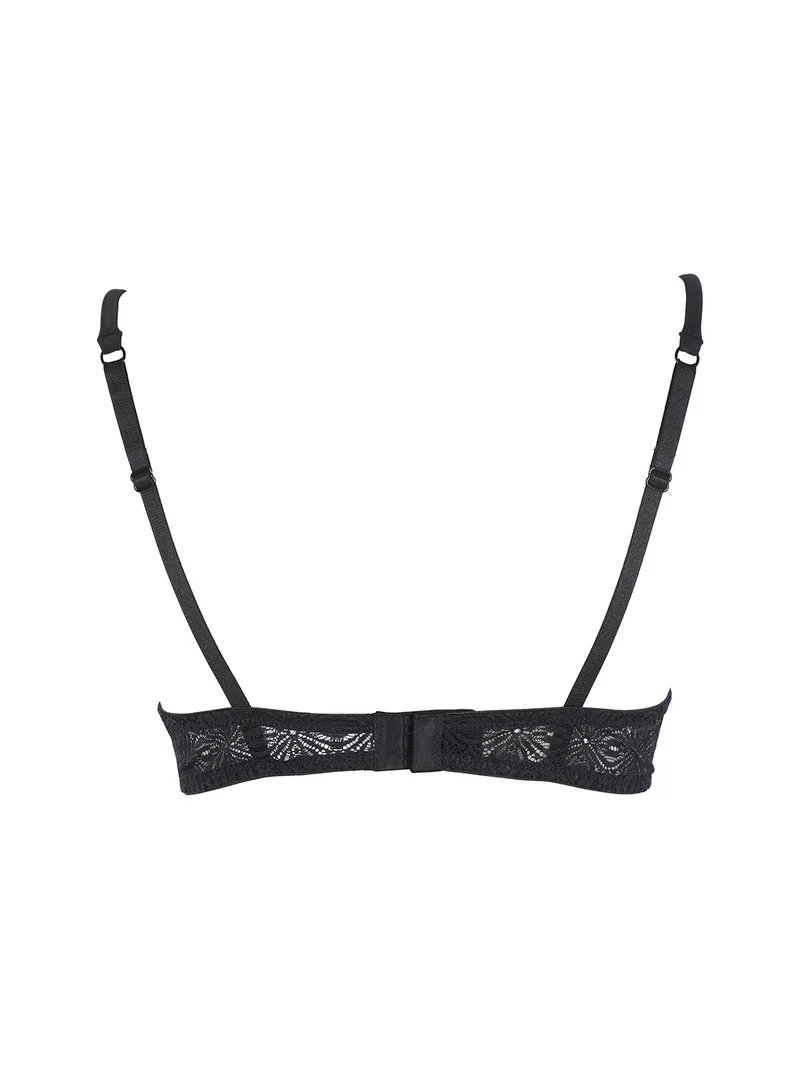 902 Reggiseno a triangolo graduato in pizzo - nero