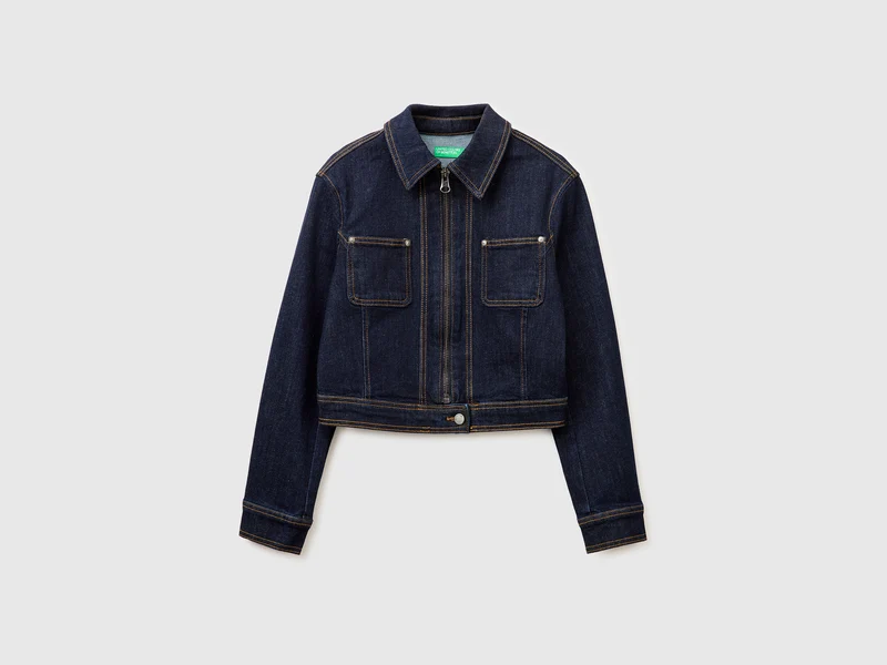 Jeansjacke mit Reißverschluss