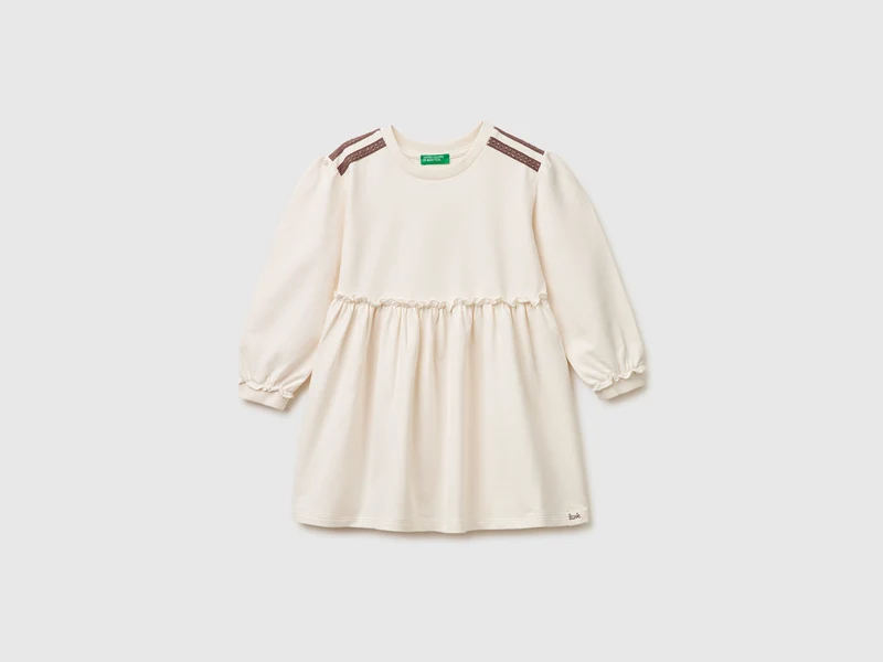 Sweatshirtkleid mit Spitze
