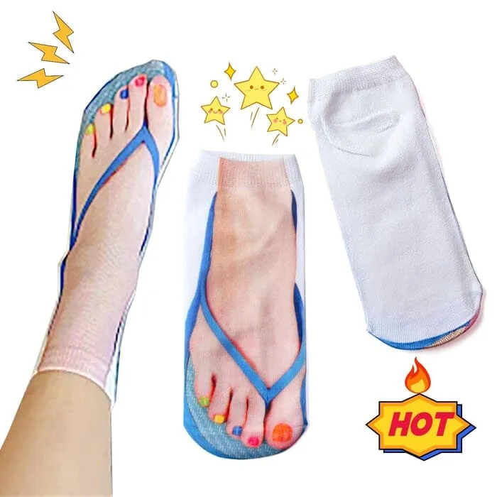 Damen Motivsocken | Maniküre-Print Design | Weiches Baumwollmischgewebe | Bequem & langlebig