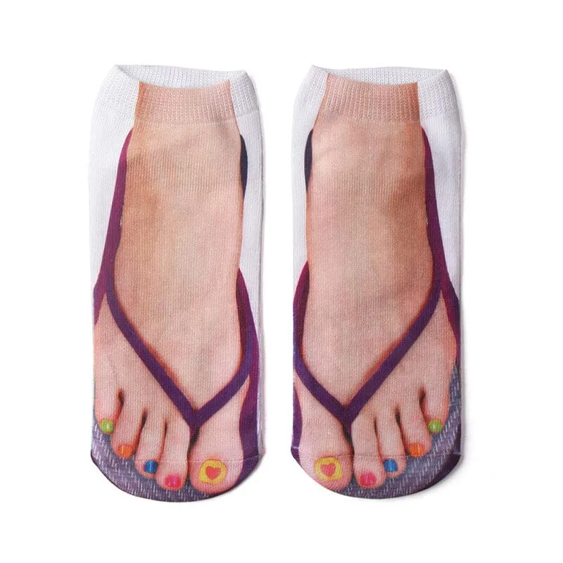 Damen Motivsocken | Maniküre-Print Design | Weiches Baumwollmischgewebe | Bequem & langlebig
