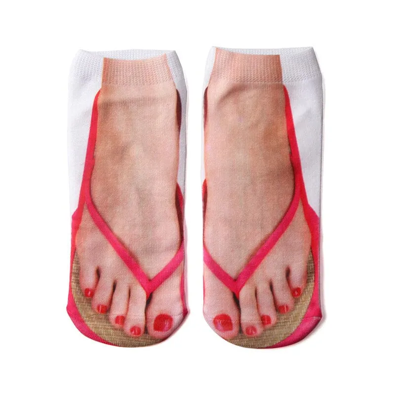 Damen Motivsocken | Maniküre-Print Design | Weiches Baumwollmischgewebe | Bequem & langlebig