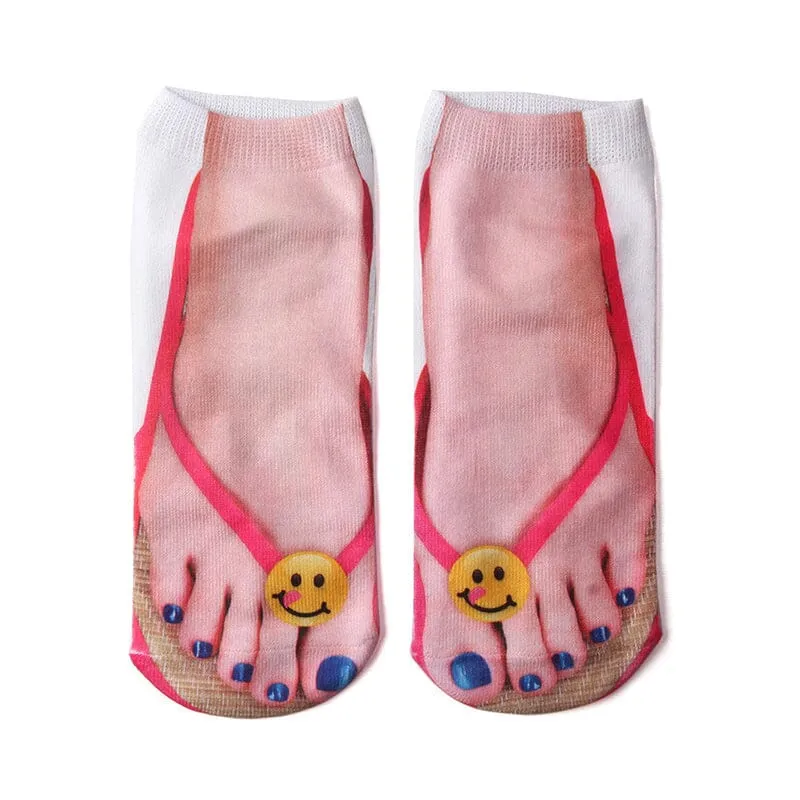 Damen Motivsocken | Maniküre-Print Design | Weiches Baumwollmischgewebe | Bequem & langlebig