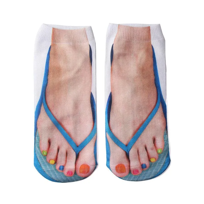 Damen Motivsocken | Maniküre-Print Design | Weiches Baumwollmischgewebe | Bequem & langlebig