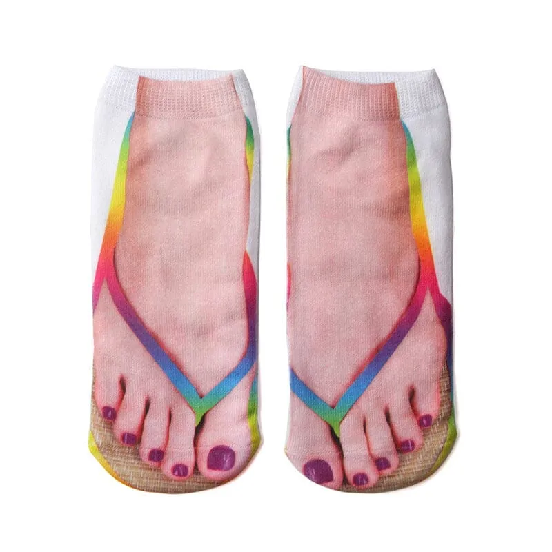 Damen Motivsocken | Maniküre-Print Design | Weiches Baumwollmischgewebe | Bequem & langlebig