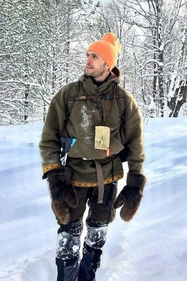 Herren Outdoor-Anorak | Winddicht & wasserabweisend | Robuste Wollmischung | Winterjacke für Outdoor