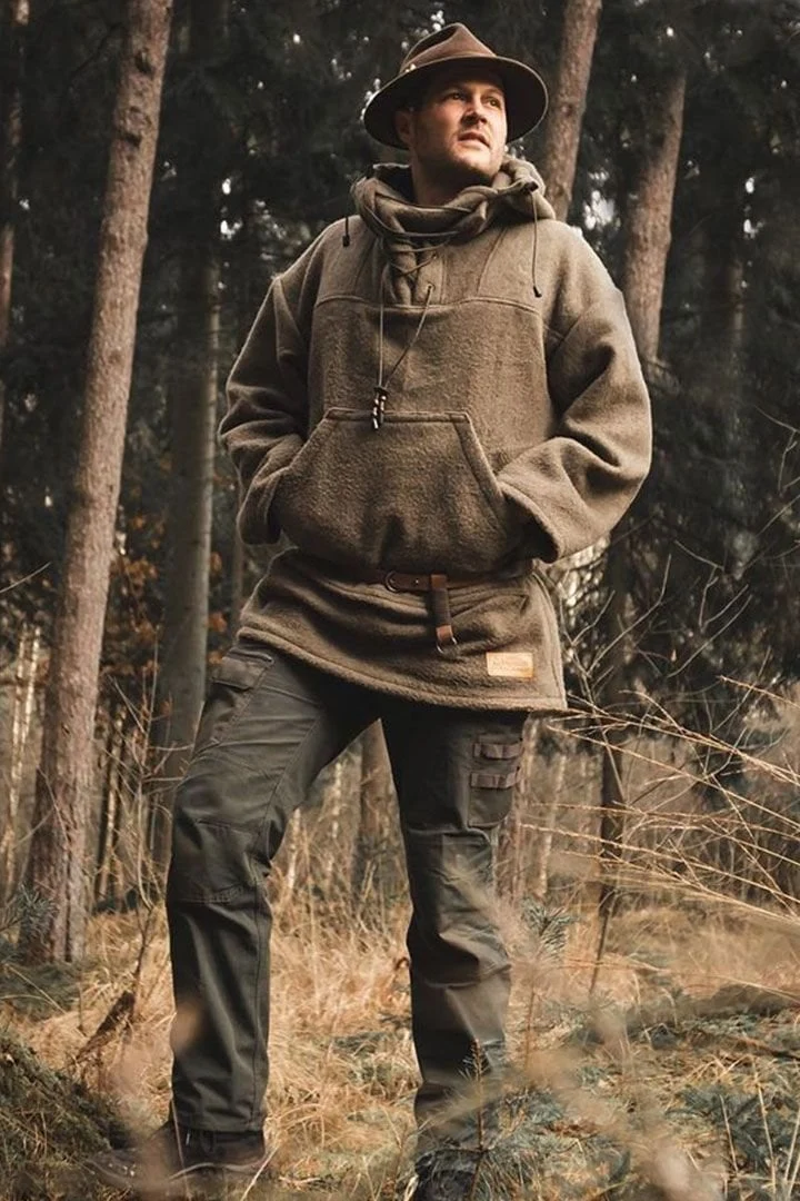 Herren Outdoor-Anorak | Winddicht & wasserabweisend | Robuste Wollmischung | Winterjacke für Outdoor