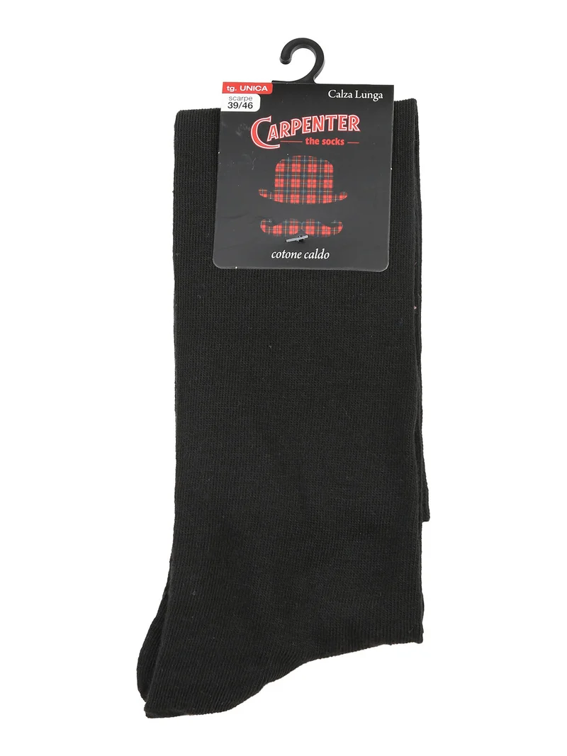 Calze lunghe da uomo in caldo cotone - nero