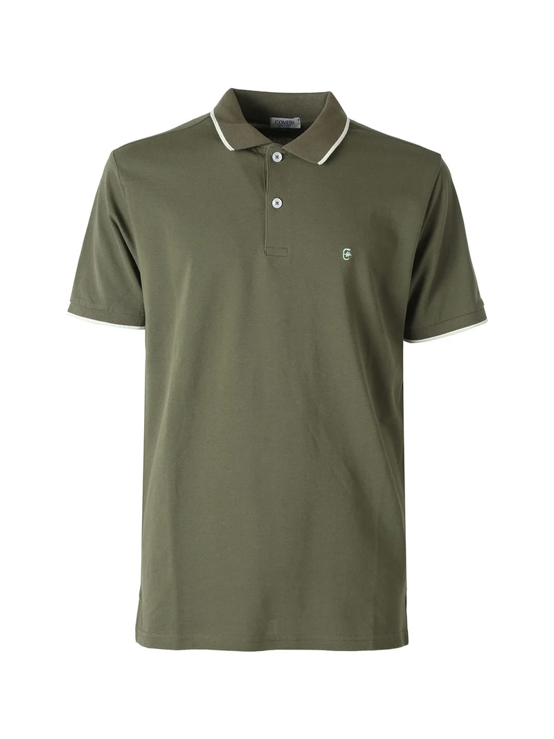 Polo da uomo in cotone a maniche corte - militare