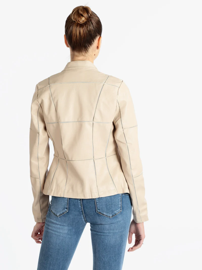 Giacca da donna in ecopelle - beige