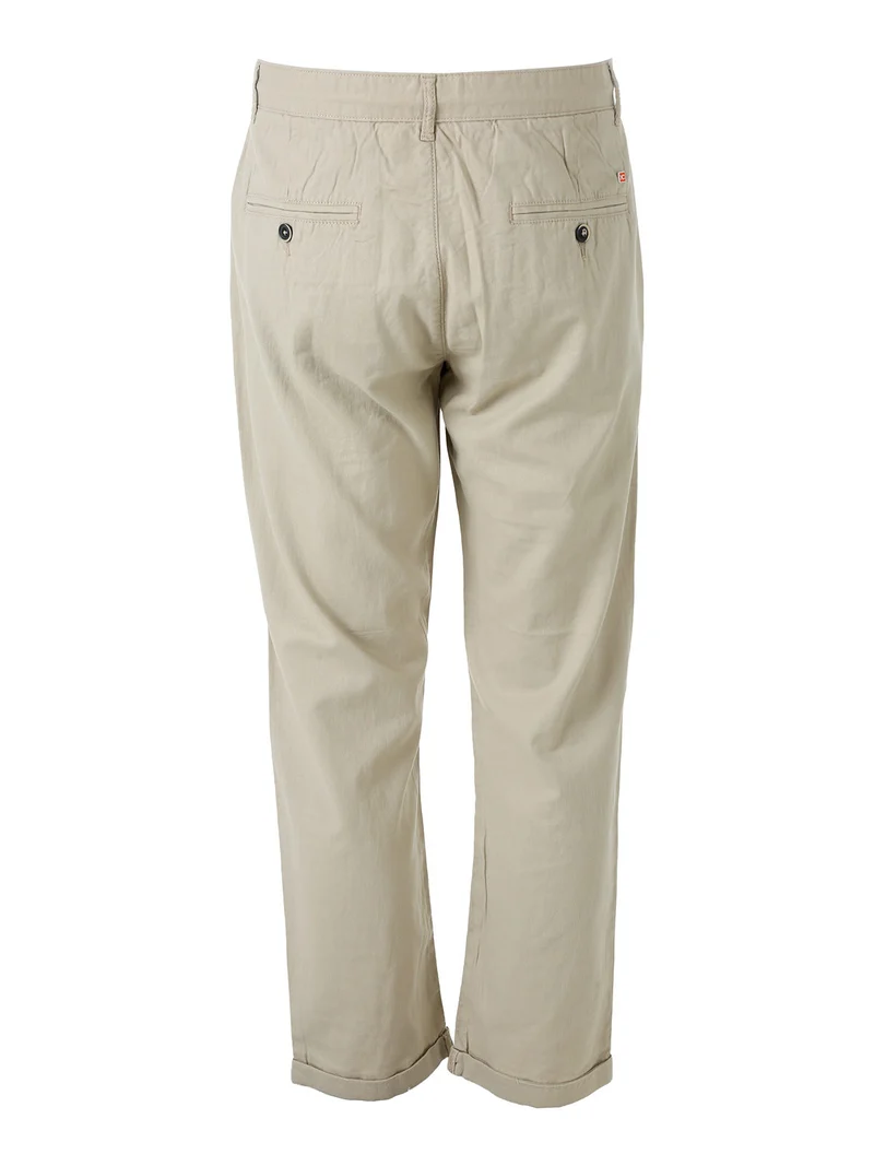 Pantaloni da uomo in misto lino e cotone - sabbia