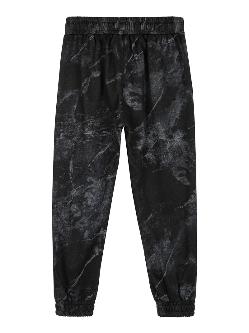 Pantaloni sportivi da bambino con coulisse e polsini - nero