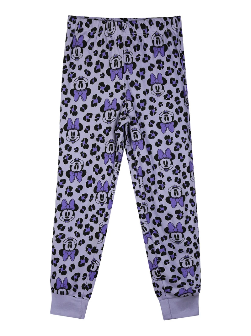 Minnie pigiama lungo da bambina in cotone interlock - lilla