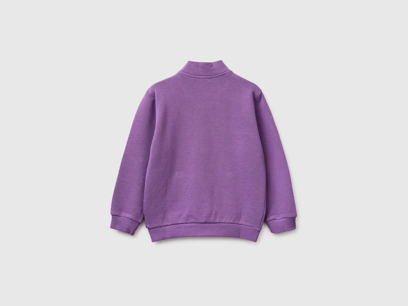 Sweatshirt mit Reißverschluss und Aufdruck