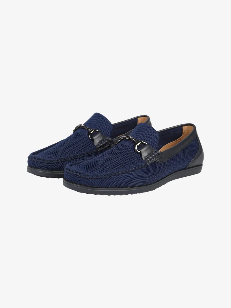 Moccassini casual da uomo in maglia - blu scuro