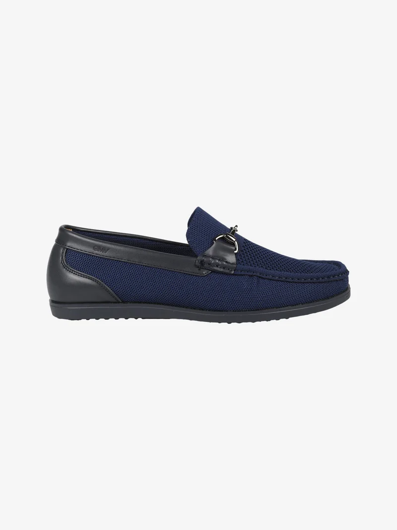 Moccassini casual da uomo in maglia - blu scuro