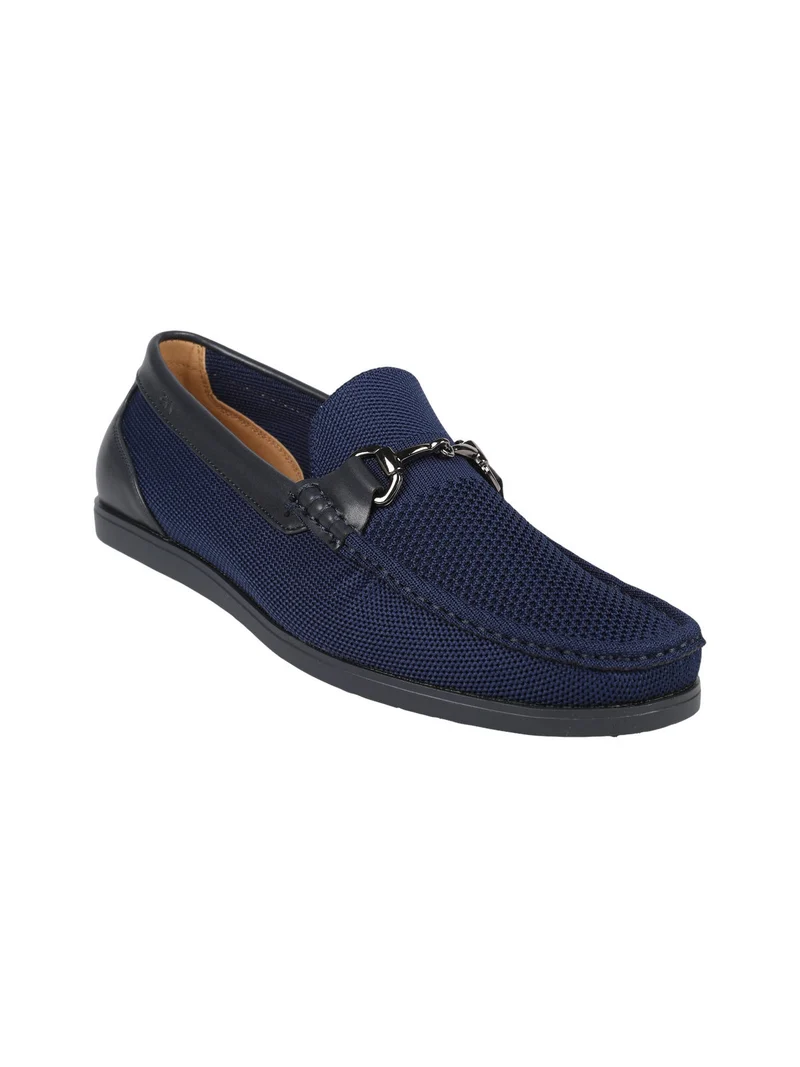 Moccassini casual da uomo in maglia - blu scuro