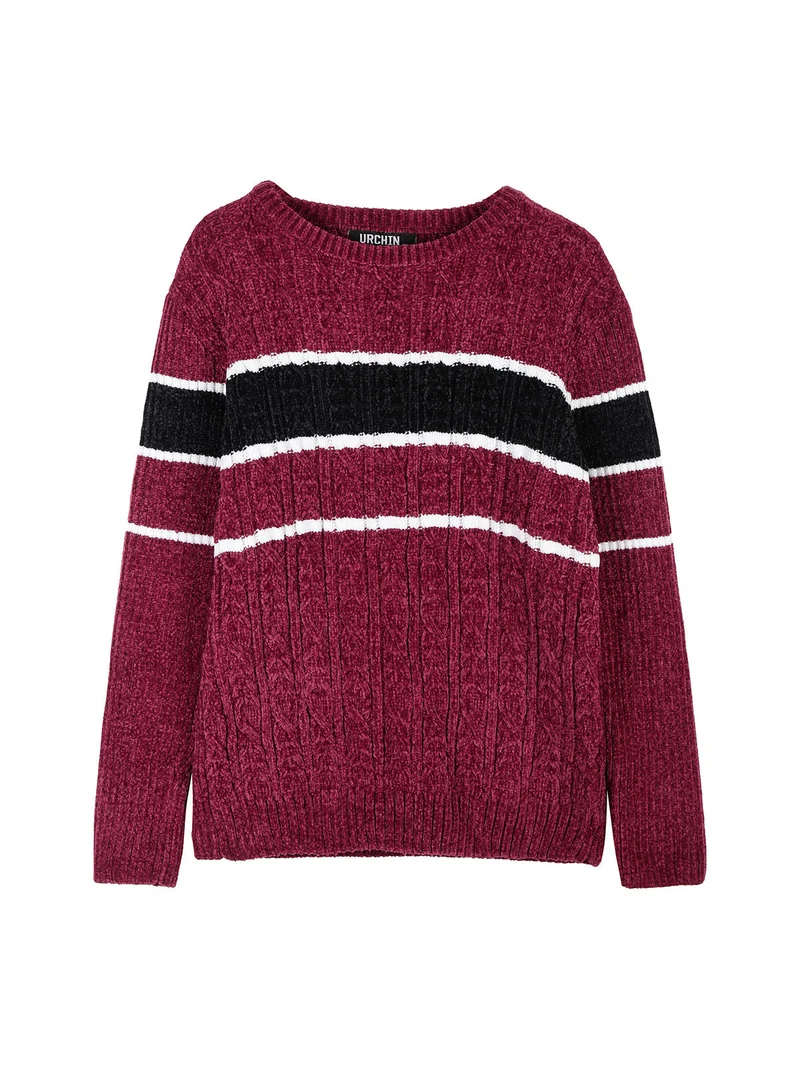 Maglione da bambino in ciniglia - bordeaux