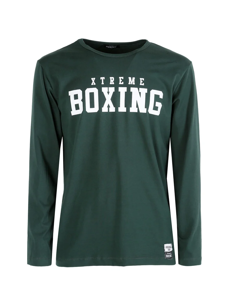 T-shirt da uomo a maniche lunghe con logo - verde
