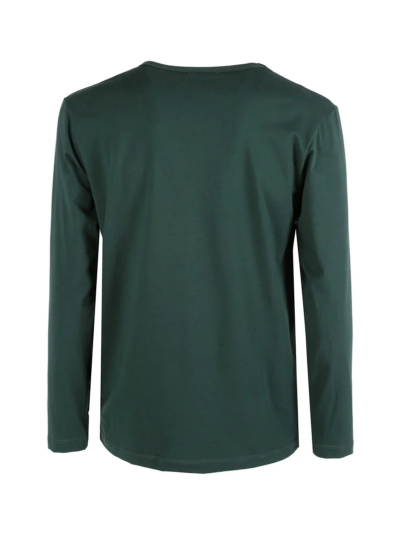 T-shirt da uomo a maniche lunghe con logo - verde