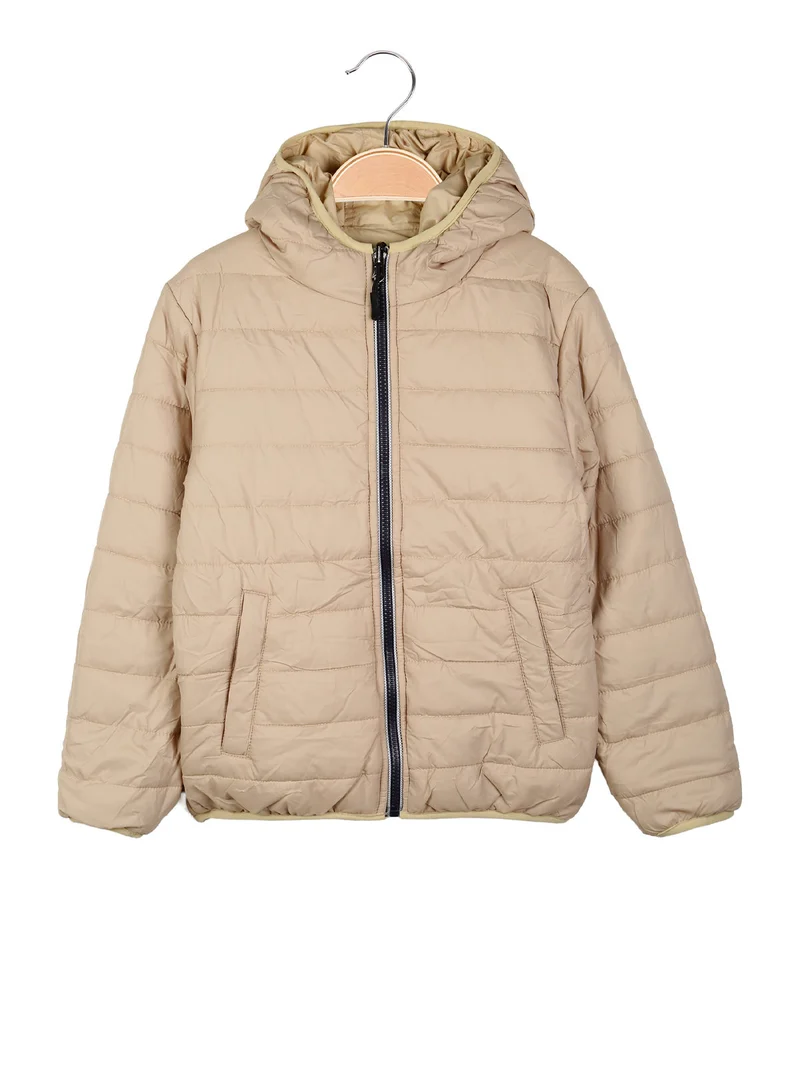 Giubbotto da bambino reversibile con cappuccio e zip - nudo