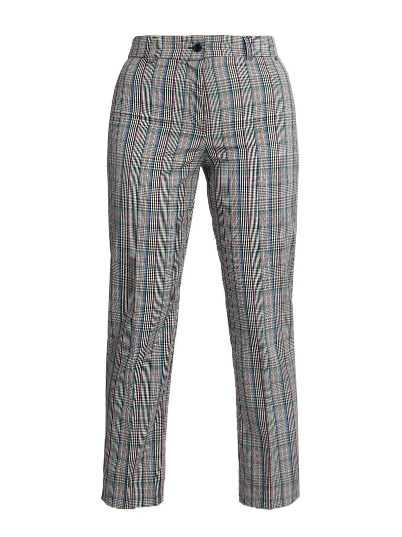 Pantaloni a quadretti gamba dritta - rosa